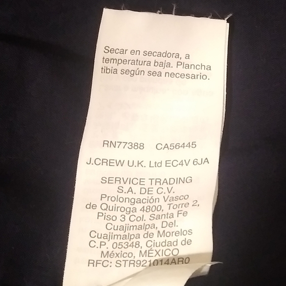 🎈J.Crew Dark Navy Peplum Crop Top Sz 10P - Picture 6 of 6